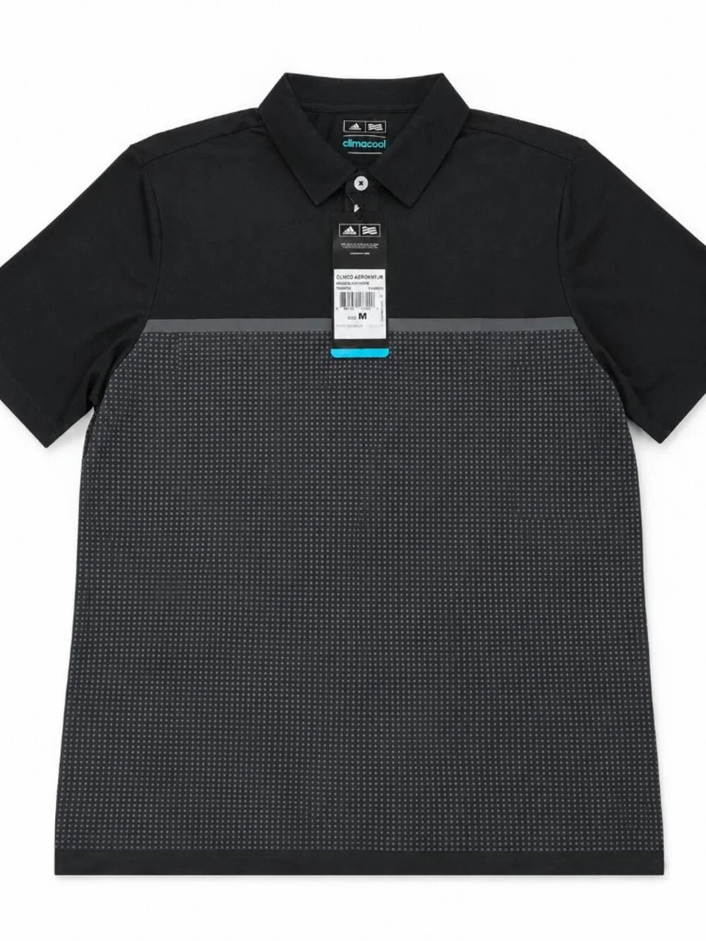 adidas Men's Climacool Aeroknit Short Sleeved Performance Polo Black Medium